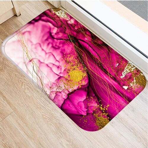 1 Pcs Marble Doormat Kitchen Carpet Anti-Slip Nordic Style Colorful Marble Map Velvet Bottom Door Floor Room Dustproof Mats