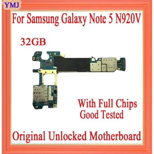 32GB for Samsung Galaxy Note 5 N920V Motherboard with Full Chips,Original unlocked for Note 5 N920V Mainboard,Free Shipping