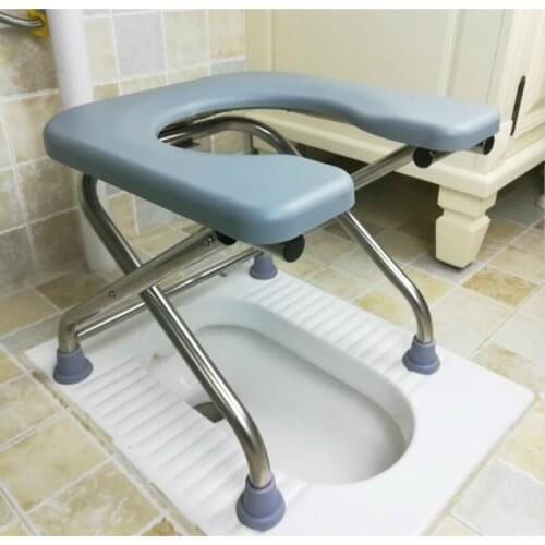 Elderly Pregnant Woman Washable Commode Chair Folding Potty Chairs Household Portable Non-slip Potty Stool shower seats