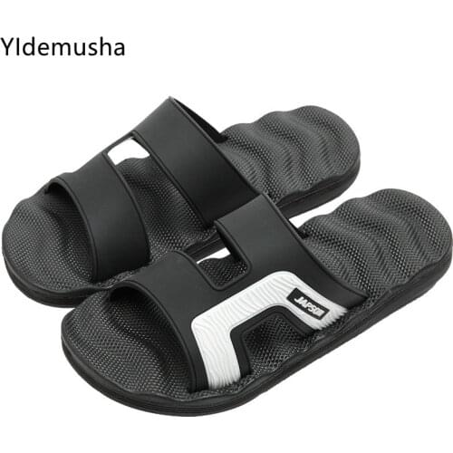 Men Slippers EVA Non-slip Outdoor Beach Flip Flops 2021 New Summer Casual Shoes Slides Comfortable Black Sandal Plus Size 39-46