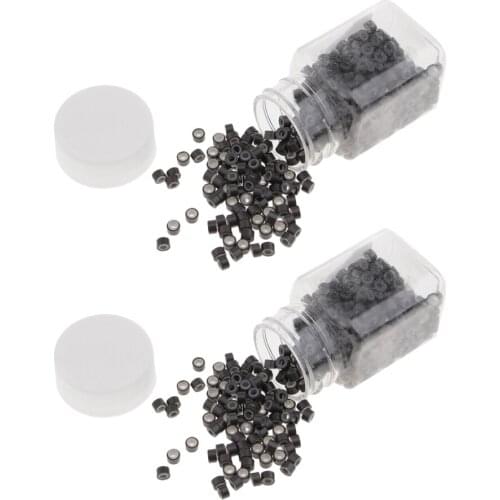 Lot Of 1000, Silicone Hair Extension Rings Loop Beads Tool Set 3mm Bulk