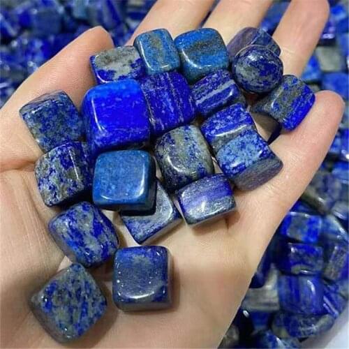 Natural quartz crystal cube lapis lazuli tumbled stones for home decoration