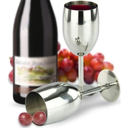 Stainless Steel Wine Glass Cup Double Wall Insulated Metal Goblet With Lid Tumbler Red Wine Mugs In Stock