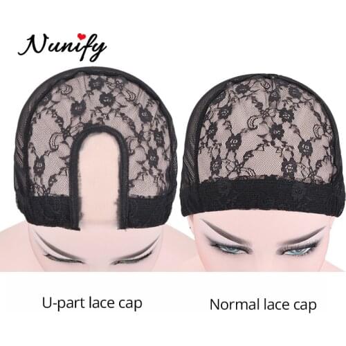 Nunify New Style Lace Wig Cap Without Ear Easy Use Elastic Band U Part Wig Caps For Making Wigs Free Size Wave Cap Hairnets