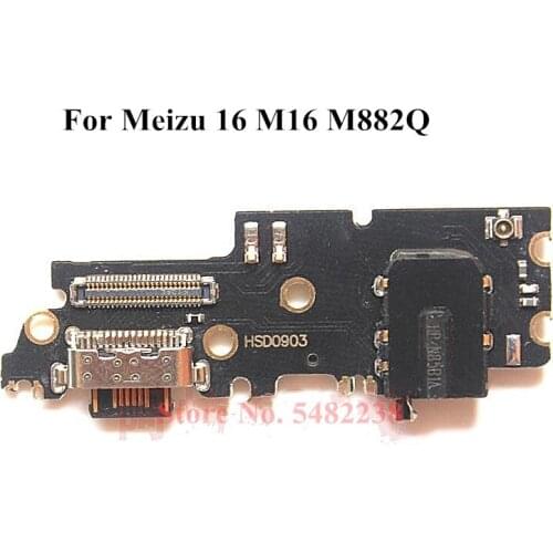 New USB Charging Port Dock MIC Flex cable For Meizu 16 M16 M882Q USB Charger plug with microphone board Connector Replacement