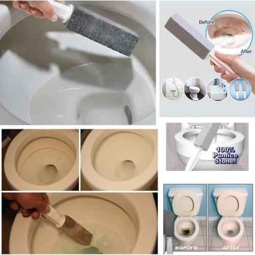 Portable Pumice Stone Water Toilet Cleaner Brush Wand Tile Sinks Bathtubs 360 Degrees Cleaning Tool