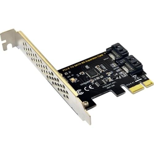 SATA3.0 PCIE Riser Card PCI-E to SATA3.0 Expansion Card ASM1061 6GB/S Adapter 2XSATA3.0 Interface Support for Synology