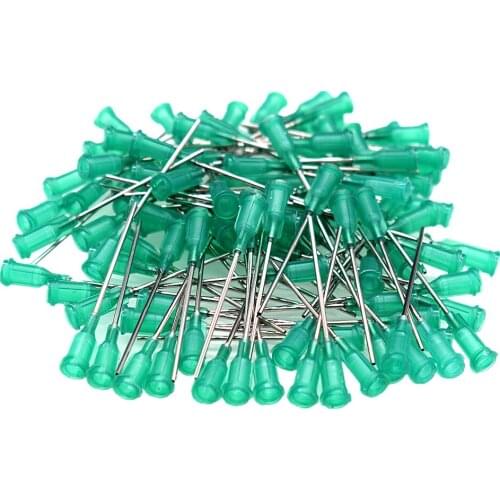 Dispensing Needle Adhesive Glue Liquid Syringe Stainless Steel 18 Gauge Blunt Needle Tip 100pcs Set for Industrial Dispensing
