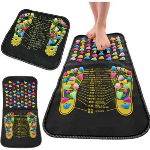 Reflexology Walk Stone Road Foot Massage Mat Acupressure Relax Massage Pad Foot Spa Leg Pain Relief Walk Massager Mat L2