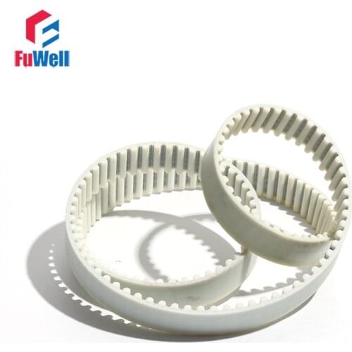 HTD5M 5M-3850/3860/3880/3890/3900 Polyurethane Timing Pulley Belt 15/20/25/30mm Width Gear Belt White PU Transmission Belt