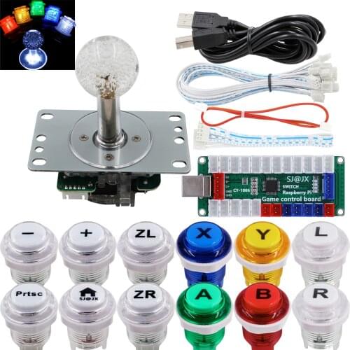 SJ@JX Arcade Game LED Controller Lamp USB Encoder Gamepad Light Button 4-8way Joystick for Nintendo Switch PC PS3 Raspberry Pi
