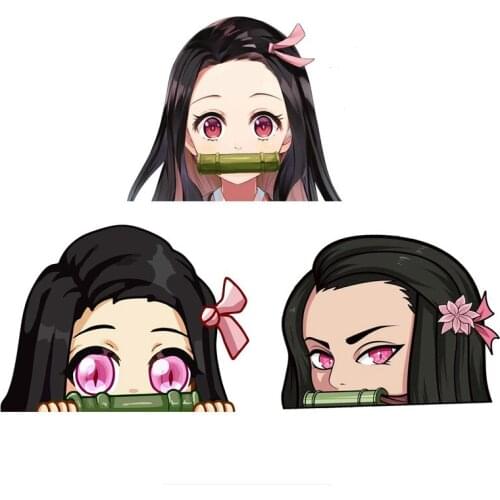 JuYouHui Exterior Accessories Decal Funny Demon Slayer NEZUKO KAMADO Car Stickers Motorcycle Decals Waterproof PVC 13cm