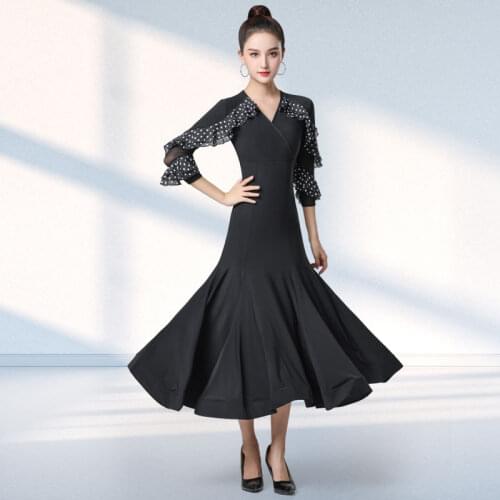 Doubl Modern Dance Skirt High-End Competition Performance National Standard Dance Ballroom Dance Dress Pendent Waltz Big Swing