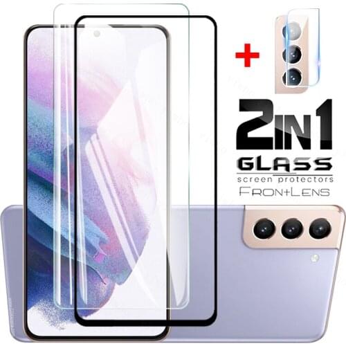 2in1 Tempered Glass for Samsung Galaxy S21 Plus Screen Protector Glass for Samsung S21+ S 21 + 20fe S20 Fe Camera Lens Film