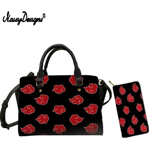NOISYDESIGNS Bags for Women Anime Akatsuki Clound Print Casual Ladies Pu Leather Totes Handbag And Purse Hot Sale Crossbody Bag