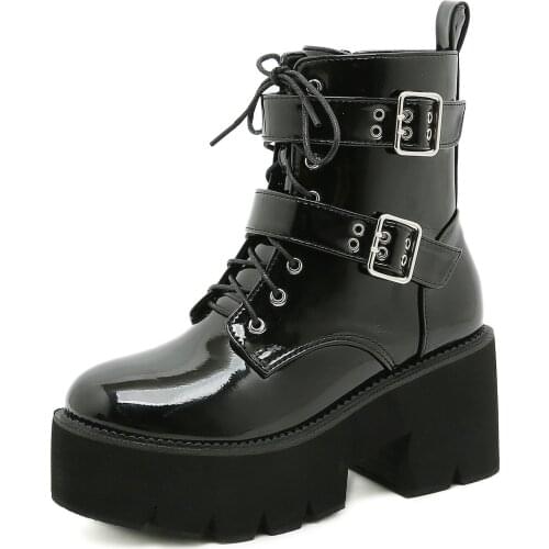 New Women Boots Ankle Genuine Leather Platform Round Toe Black Boots Women Classic Boots Winter Brand Luxury Women Shoes