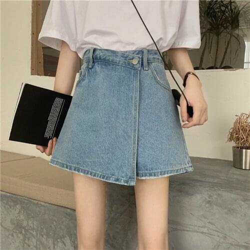 Irregular Jeans Shorts Skirts For Women 2021 Summer Korean Style Short Female Plus Size Shorts 9599