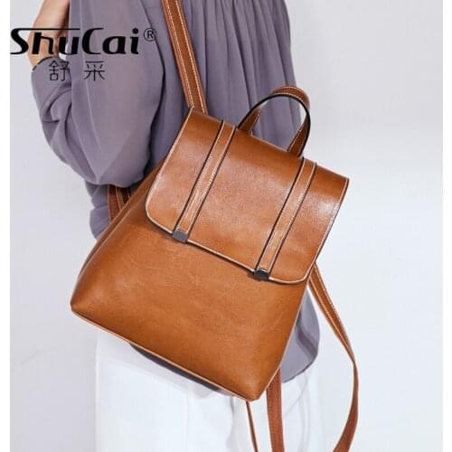 Women Leather Backpacks High Quality 2020 Female Vintage crocodile Backpack Travel Shoulder Bag School Bags For Girls back bags