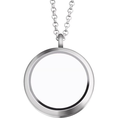 1pcs 30MM 316L Stainless Steel Screw twist-off waterproof Floating charms plain locket Memory Living Glass Photo Locket necklace