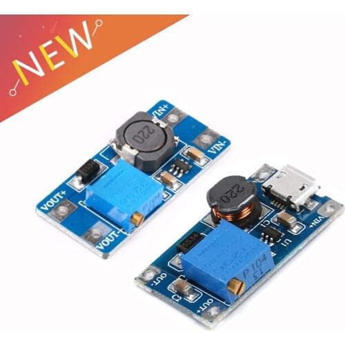 10PCS MT3608 DC-DC Adjustable Boost Module 2A Boost Plate Step Up Module with MICRO USB 2V-24V to 5V 9V 12V 28V