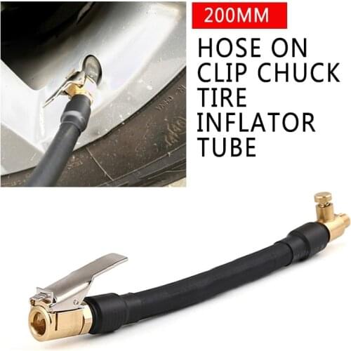 10cm 20cm Car Inflatable Pump Air Rubber Hose on Clip Chuck Tire Inflator Tube deflation Hose Black Car Repair Sheet Metal Tools