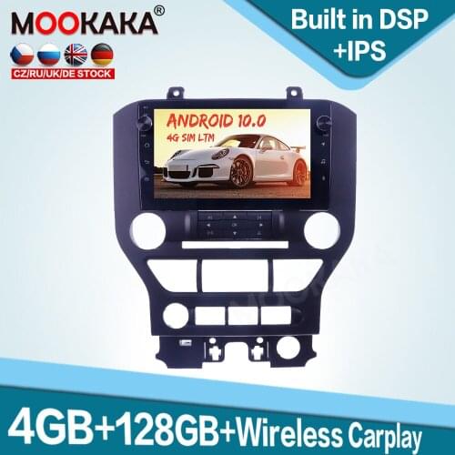 128GB Carplay Android 10.0 Car Multimedia Player for Mustang 2015-2018 Auto Radio GPS Navigation Audio Stereo Head Unit