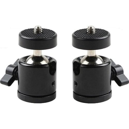2PCS 1/4 inch Mini Tripod Ball Head Bracket Holder Mount Ballhead for DSLR Camera