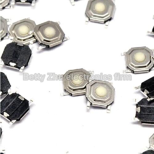 200PCS/LOT 4 * 4 * 1.5 MM 4*4*1.5mm SMD plastic button touch switch / waterproof copper head 4pin pin 4 feet four