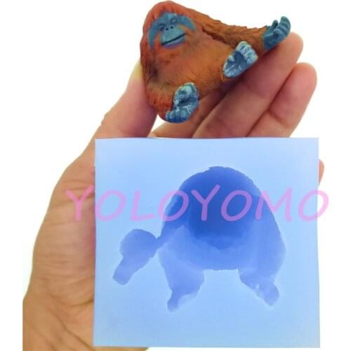 D895YL 51.4mm x 36.1mm 3D Orangutan Silicone Mold Fondant Cake Decoration Candy Resin Clay Art Soap Candle Aromatherapy Making