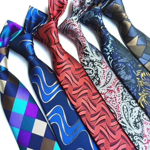 8cm Mens Ties New Man Fashion Business Green Gold Pink Tie for Men Jacquard Woven 100% Silk Groom Wedding Mens Tie Neckties