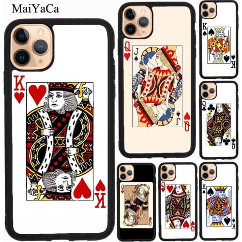 MaiYaCa King Queen Playing Card Case For iPhone XR X XS Max SE 2020 6S 8 7 Plus 12 mini 11 Pro Max Coque