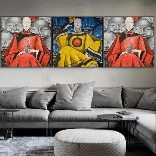 Vogue Girl Posters Retro Portrait Canvas Painting Chinese Style Home Decoration Print Poster Wall Art Pictures for Living Room