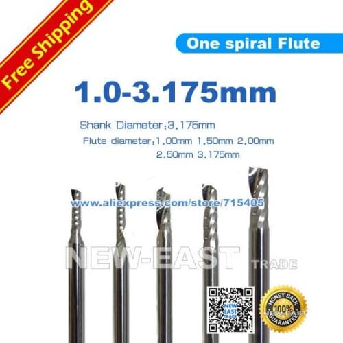 Shank Diameter 3.175mm Flute diameter 1.00mm 1.50mm 2.00mm 2.50mm 3.175mm blade diameter specifications single blade cutter set