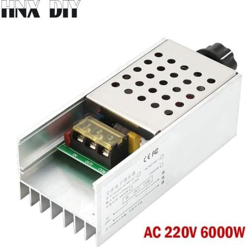 AC 220V 6000W SCR Voltage Regulator Controller Electronic Dimmer Thermostat Motor Speed Controller Volt Regulater Mold with Case