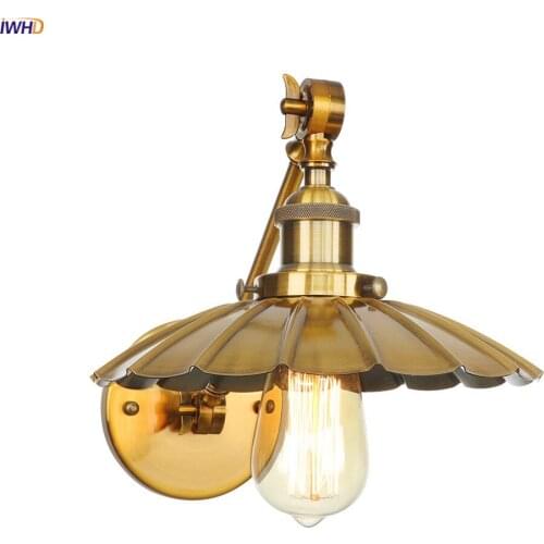 IWHD Adjustable Retro Wall Lights For Home Lighting Stair Porch Gold Metal Loft Decor Industrial Vintage Wall Lamp Luminaria LED