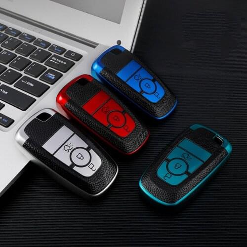 Leather tpu Car Key Cover For Ford Fusion Mondeo Mustang Explorer Edge EcoSport For Lincoln Mondeo MKC MKZ MKX Key Case For Car