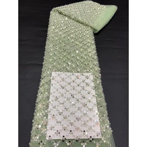 Lace Fabirc High Quality Sequins with beads African French Tulle Lace Fabric L-4686816 Beautiful Wedding Dress