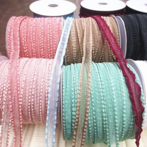 Frill Organza Silk Ribbon Polyester 10mm Sheer Polyester Tape Sewing Accessories DIY Flower Auricularia auricula edge Ribbon 253