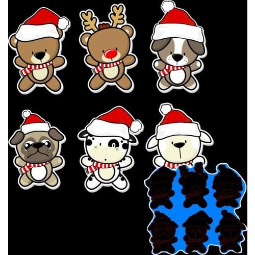 Metal Cutting Dies Christmas Animals New for 2020 Scrapbook Paper Decoration Template Embossing New DIY Paper Card Craft 50*70mm