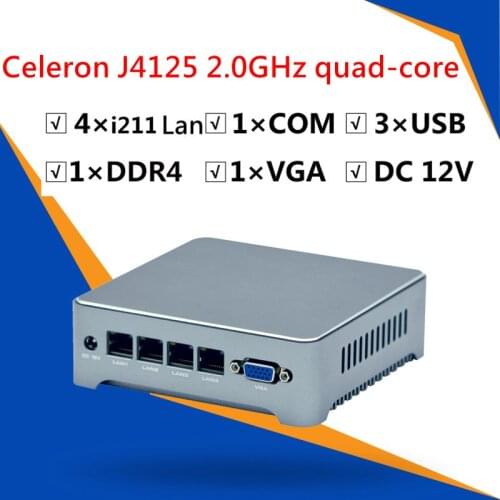 Celeron J1900 quad core 2.0Ghz Mini PC 4 lan 1000M routers Barebone Industrial computer pfsense firewall