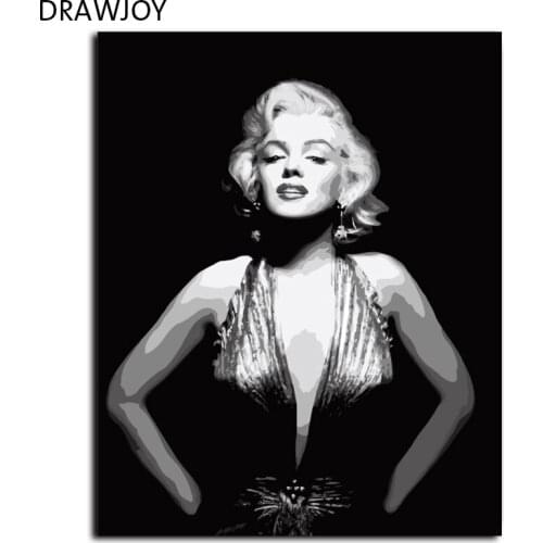 Framless wall art DIY oil painting by numbers hand painted canvas art movie poster 40*50cm -Marilyn Monroe G002