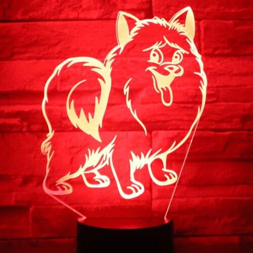 Lovely Samoyed 3D Lamp Eskimo dog Desk Table Light 7 Colors Changing Touch Control Lamp Gift for Christmas Birthday
