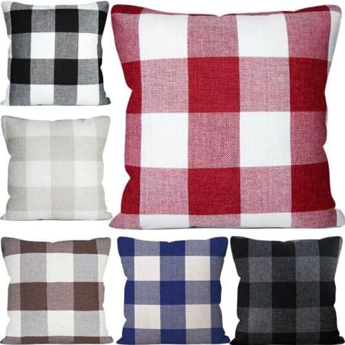 Nordic Fashion Home Decor Cushion Pillowcover Flax Cotton lattice 45x45cm Pillow Sofa Decoration Lumbar Pillow Auto Seat