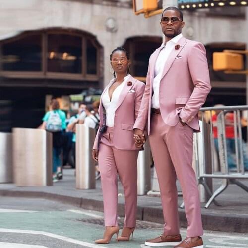 Pink Slim Fit Mens Suit Customized Two Pieces Wedding Tuxedos 2021 Cheap Best Man Jacket and Pants