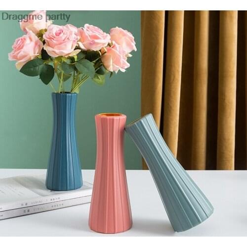 Modern Vases Decoration Home Nordic Style Flower Arrangement Living Room Origami Flower Pot For Interior Plastic