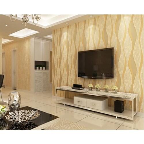 Beibehang Modern Simple Wave Curve Striped Stereo Carving Nonwovens 3d Wallpaper papel de parede wallpaper for walls 3 d behang