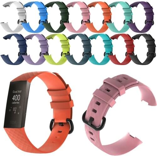 14 Colors 5.5/7.1/8.7 Inches Sport Band for fit bit Charge 3 Charge3 Band Soft TPU Smart Watch Strap Wristband