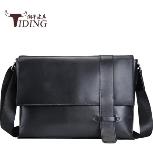 Men shoulder bag genuine leather high quality man shoulder crossbody messenger real leather black vintage bags male travel bags