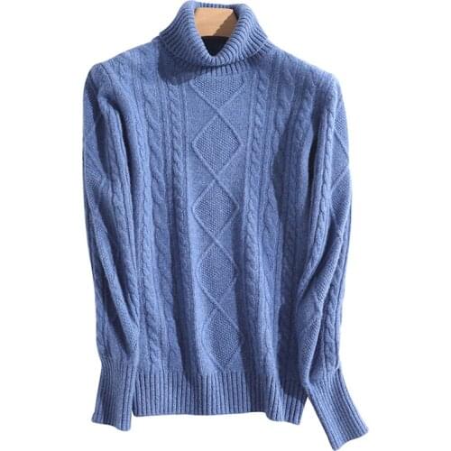 Turtleneck Vintage Sweaters for Women Cable Soft Female Long Sleeve Knit Jumper Autumn Winter Warm Merino Wool Cashmere Sweater