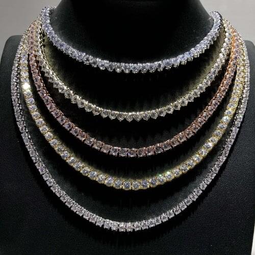 3 Prong tennis chain 4mm width tennis chain wholesale jewelry